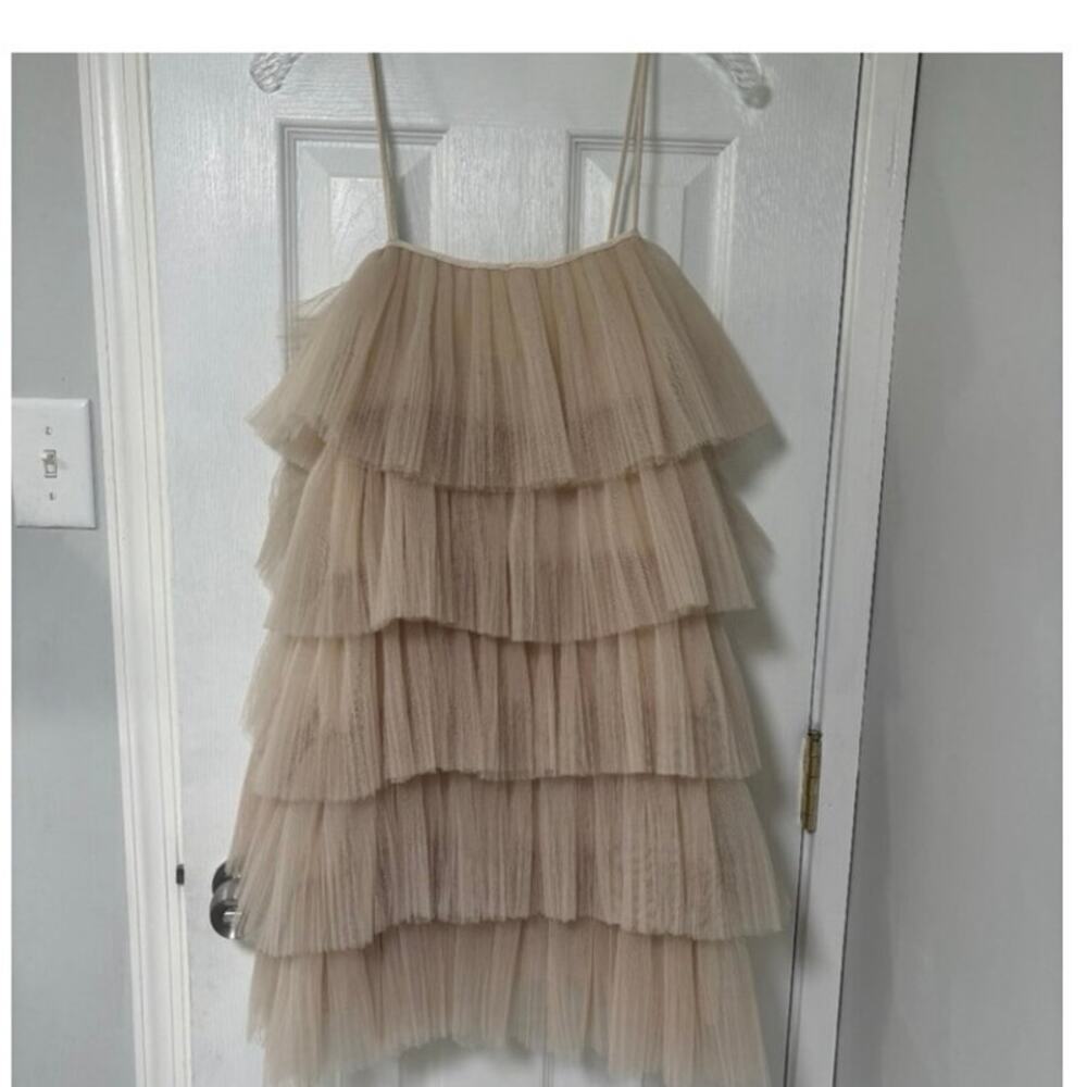 Maeve Anthropologie Maeve Strappy Tiered Tulle Mini Dress sz xl - Picture 6 of 6